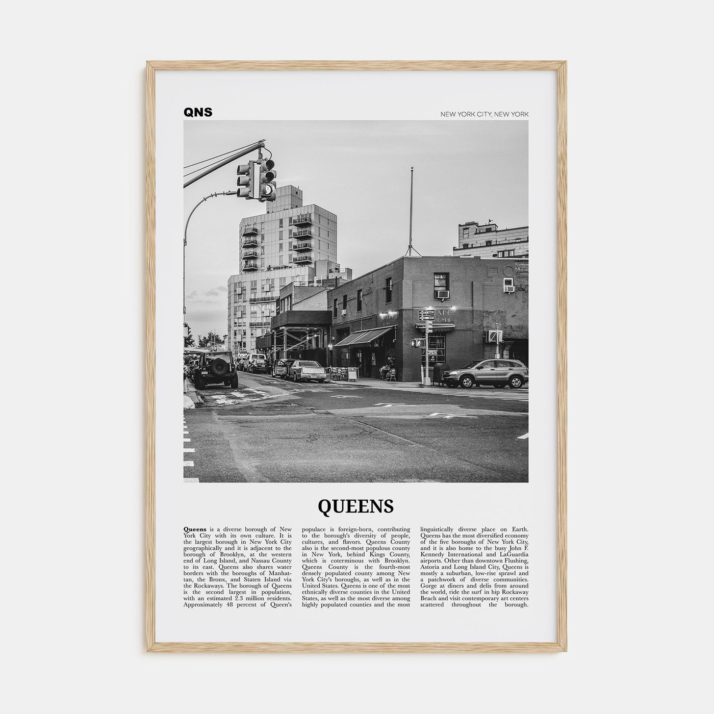 Queens, New York Travel B&W No 2 Poster