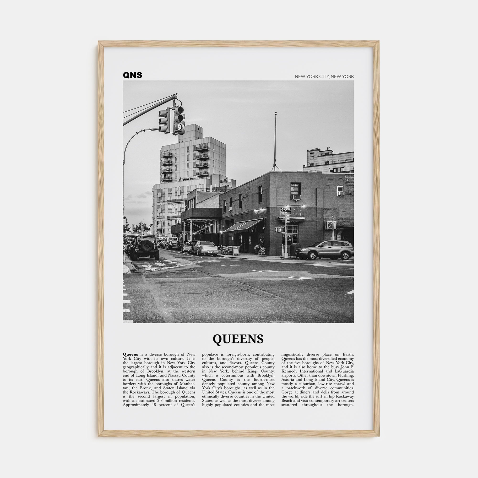 Queens, New York Travel B&W No 2 Poster