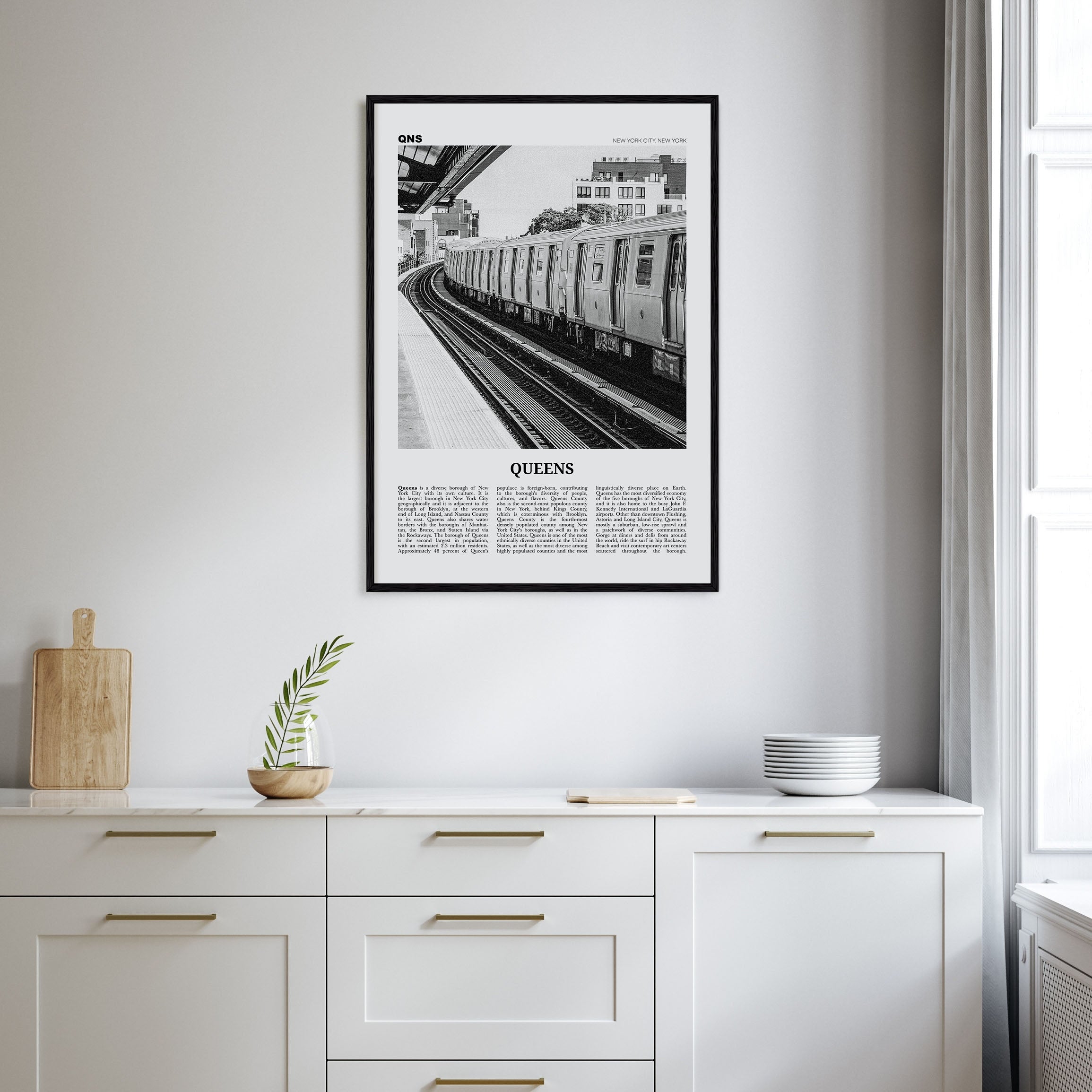 Queens, New York Travel B&W No 3 Poster