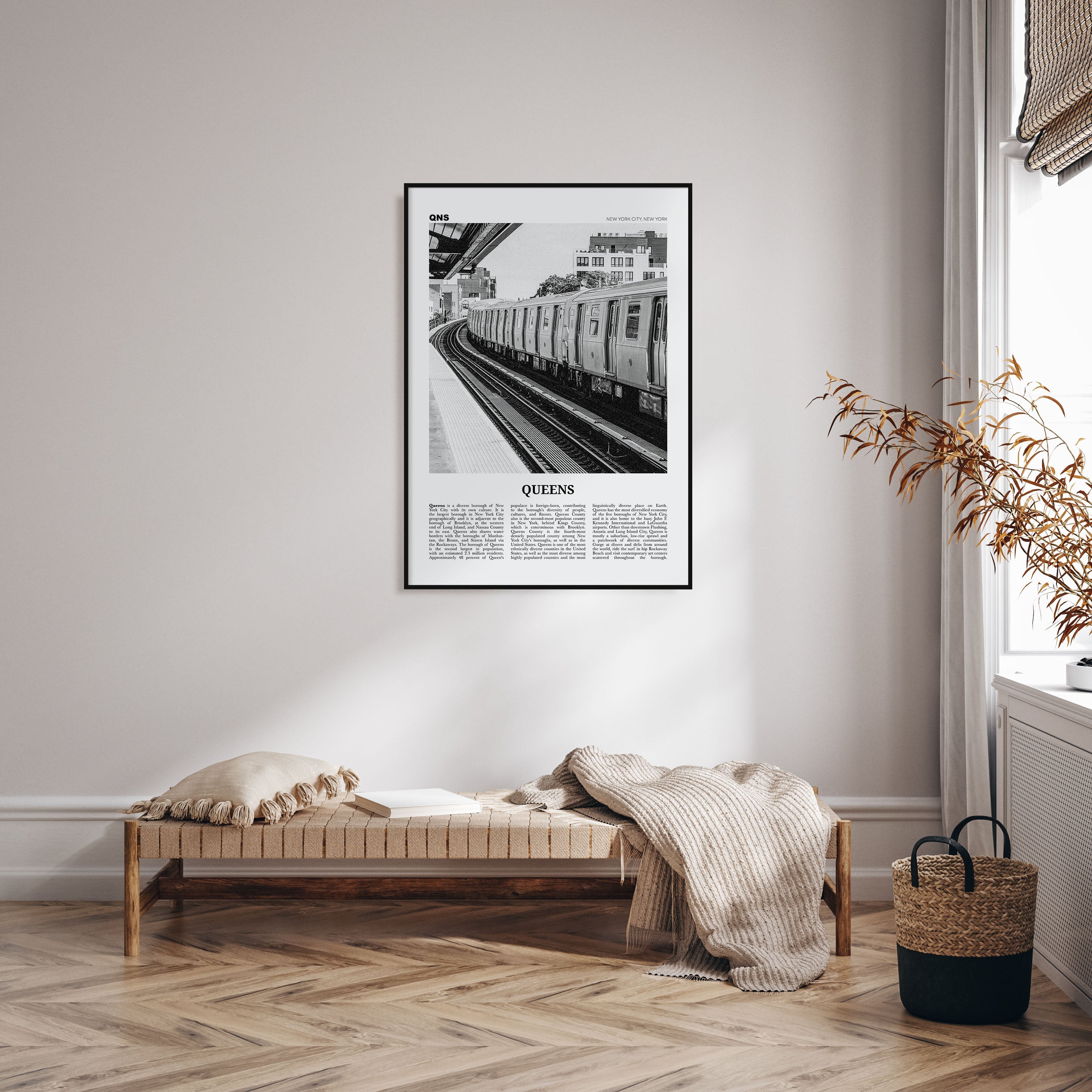 Queens, New York Travel B&W No 3 Poster