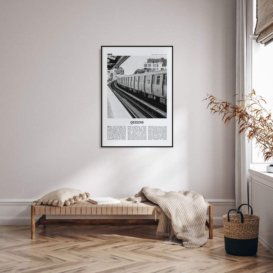 Queens, New York Travel B&W No 3 Poster