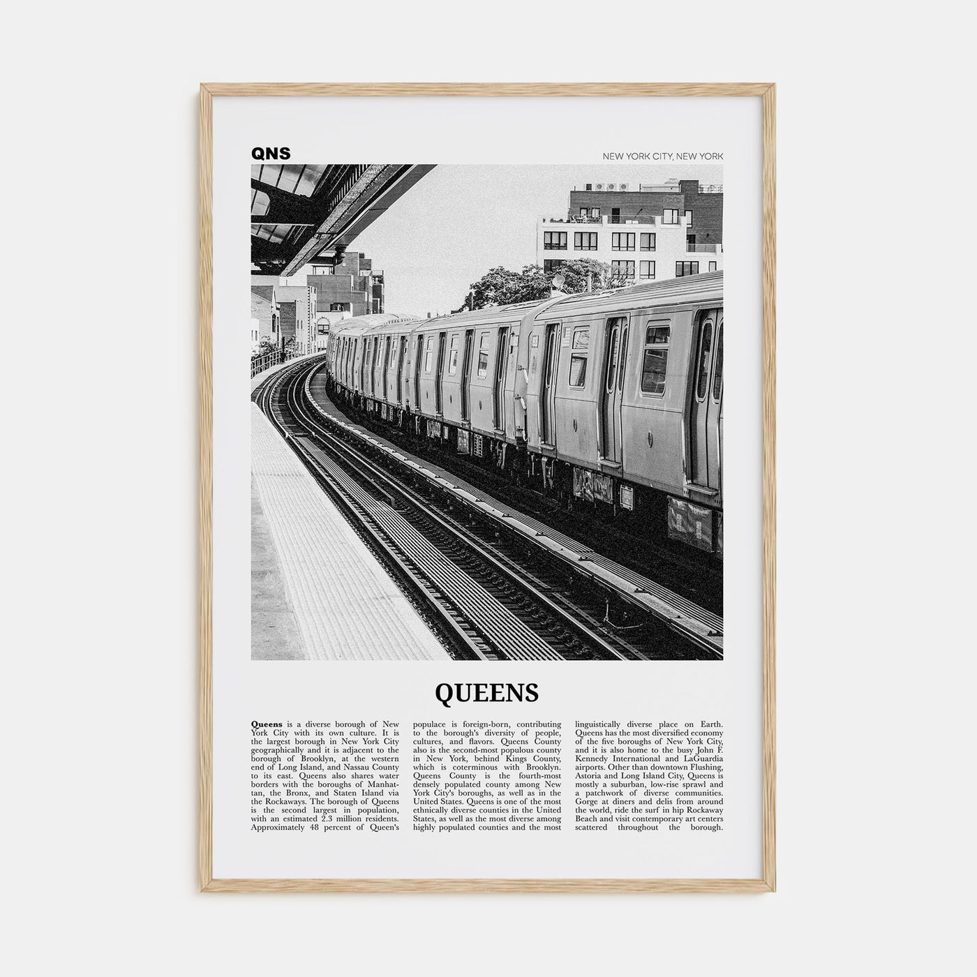 Queens, New York Travel B&W No 3 Poster