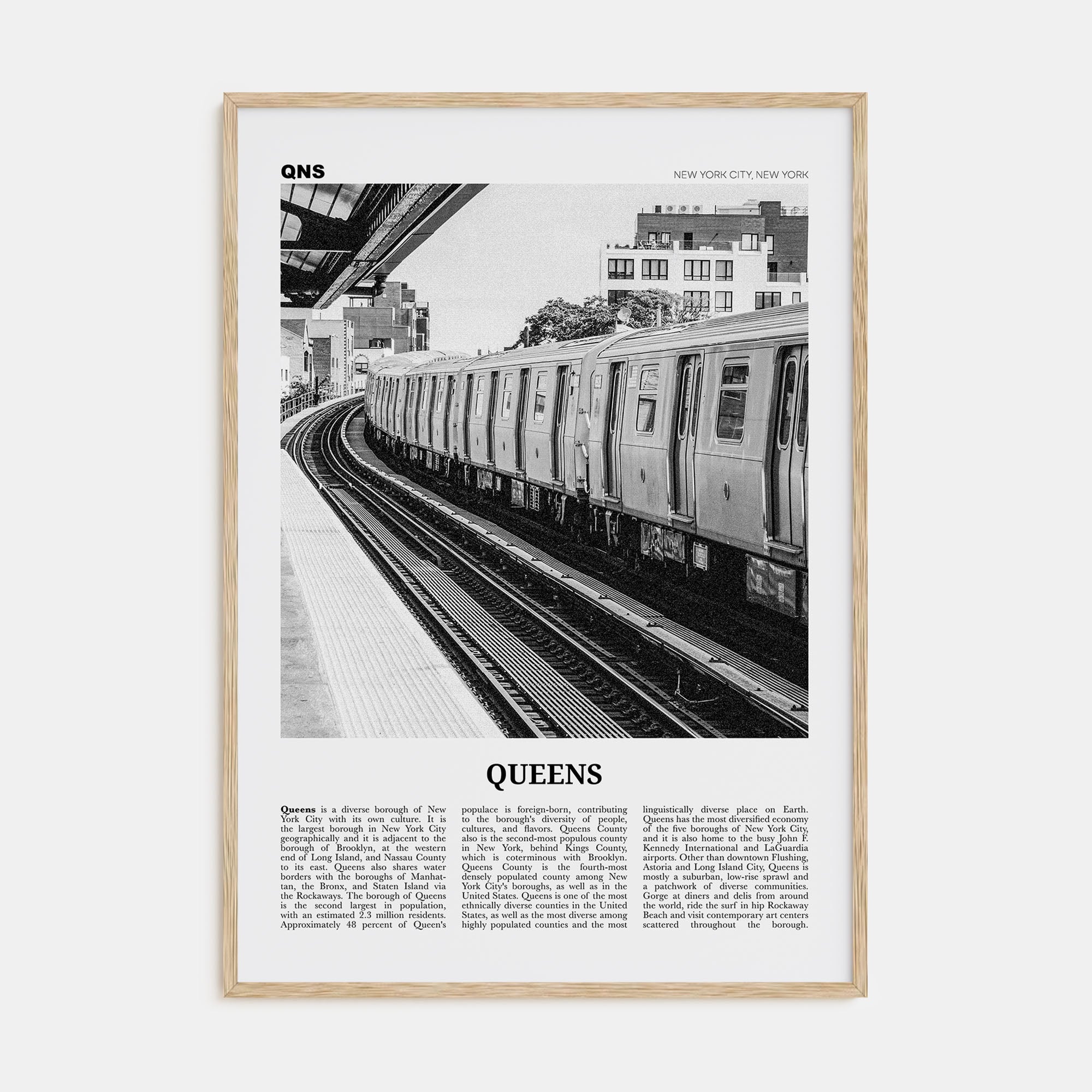 Queens, New York Travel B&W No 3 Poster