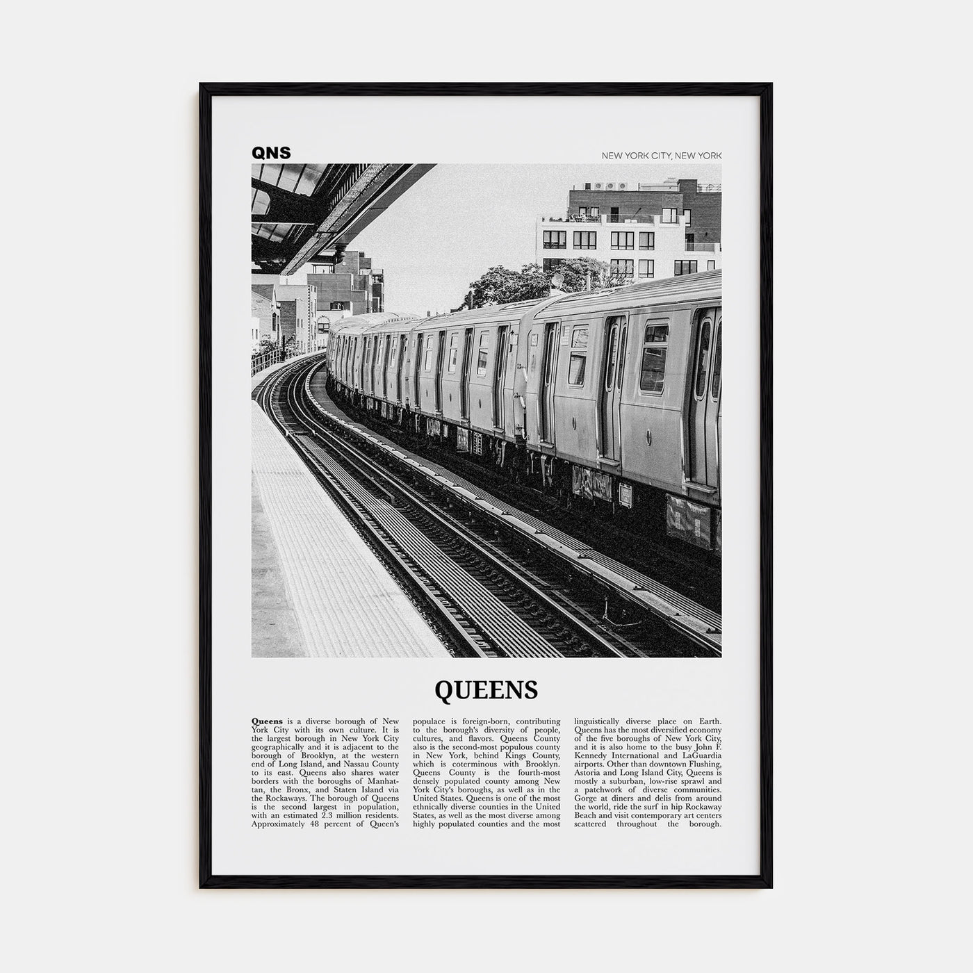Queens, New York Travel B&W No 3 Poster