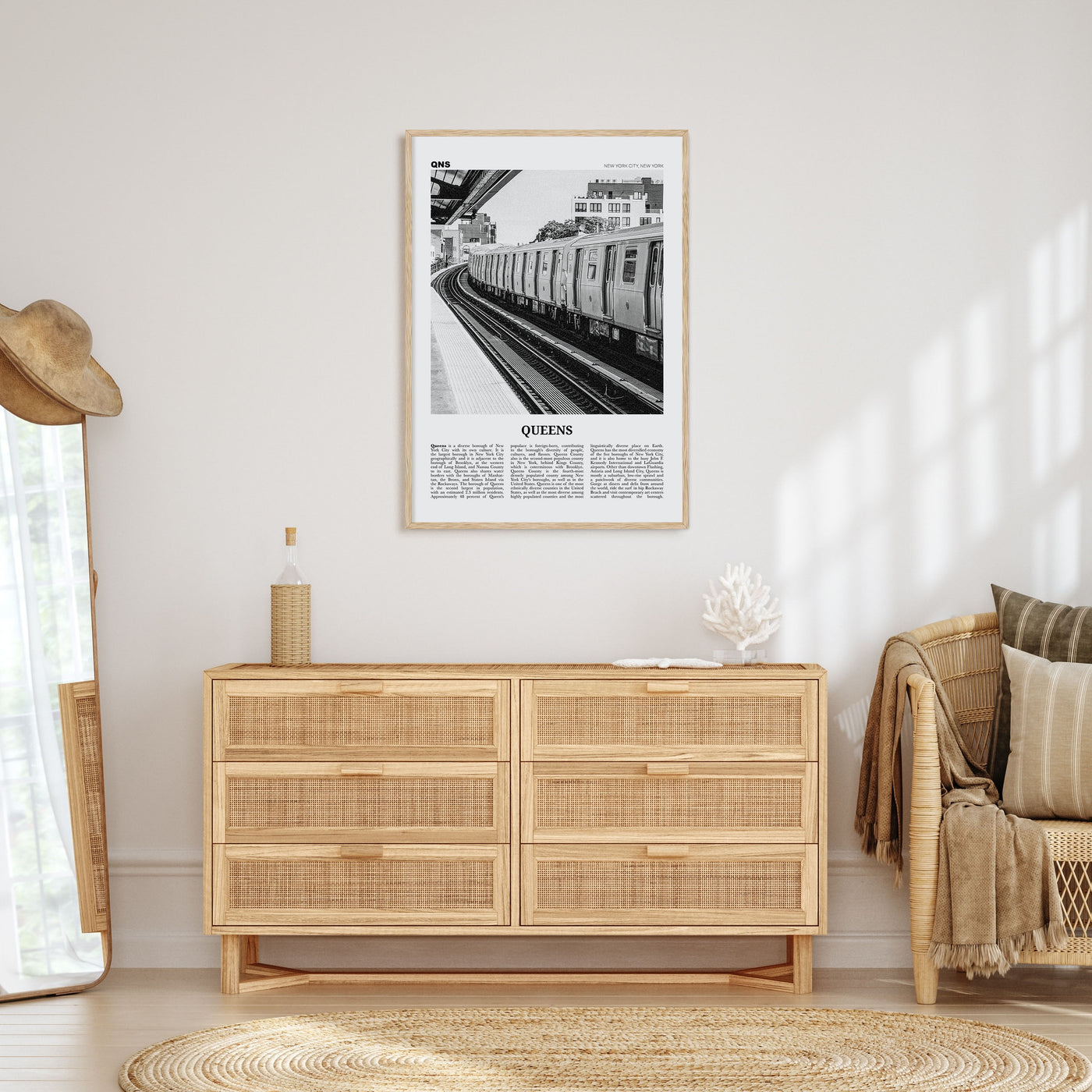 Queens, New York Travel B&W No 3 Poster