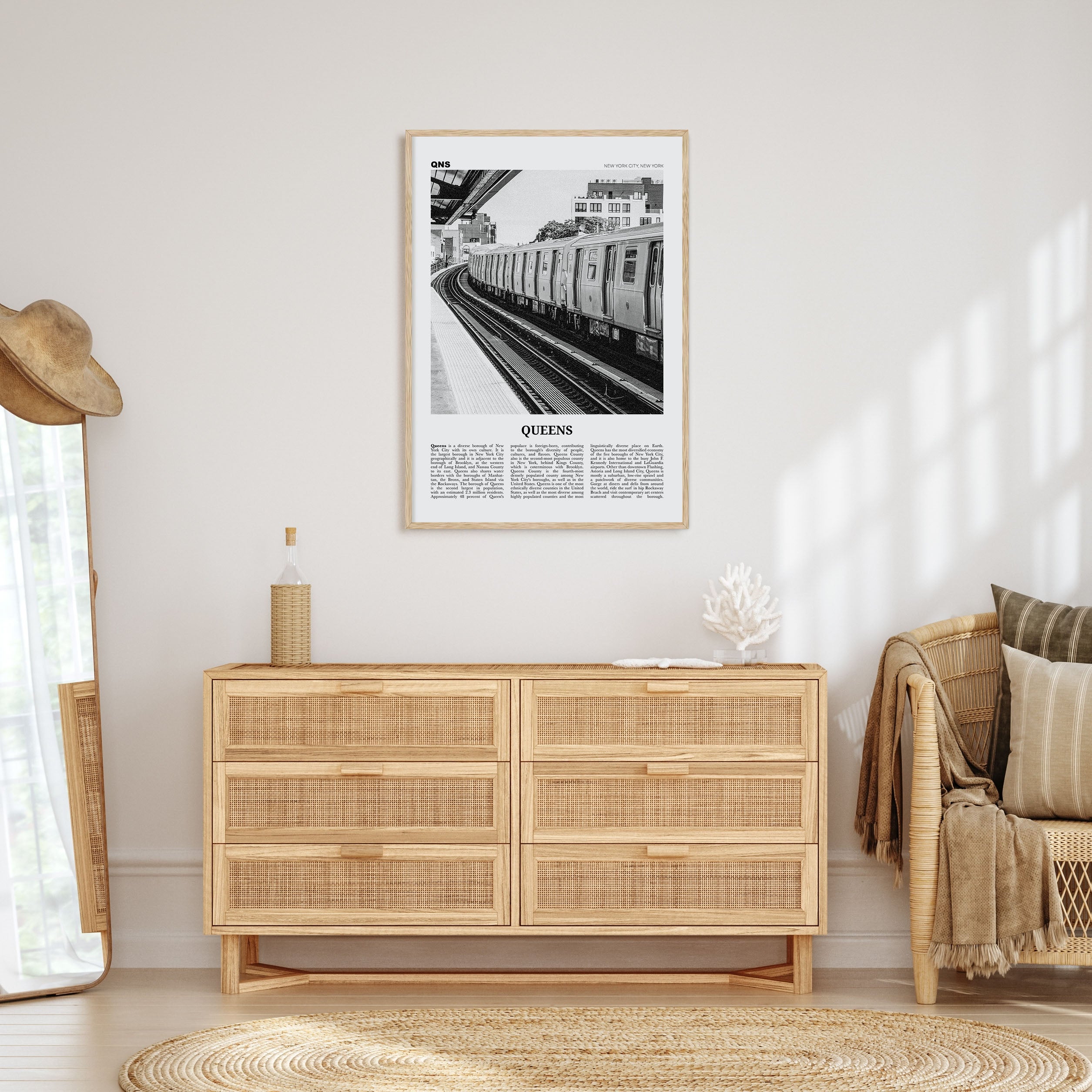 Queens, New York Travel B&W No 3 Poster