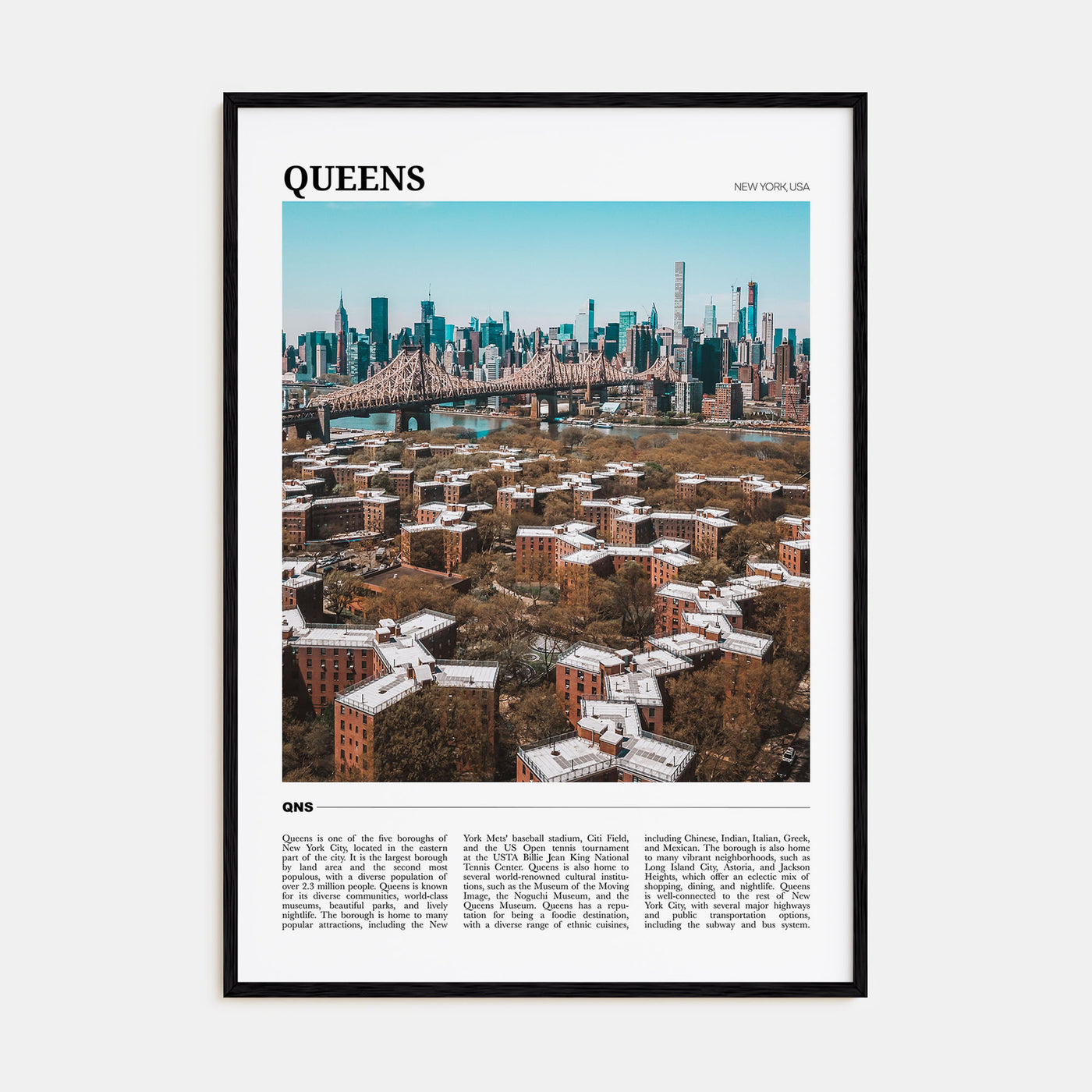 Queens, New York Travel Color Poster