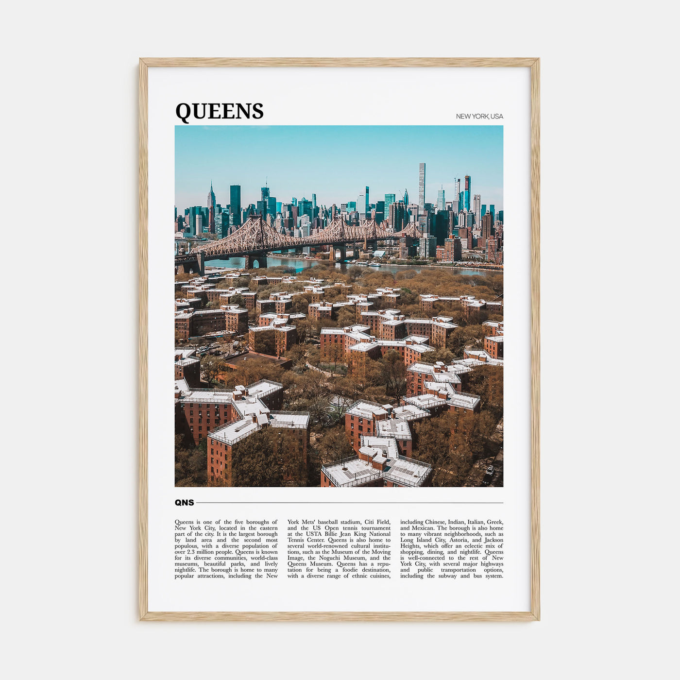 Queens, New York Travel Color Poster