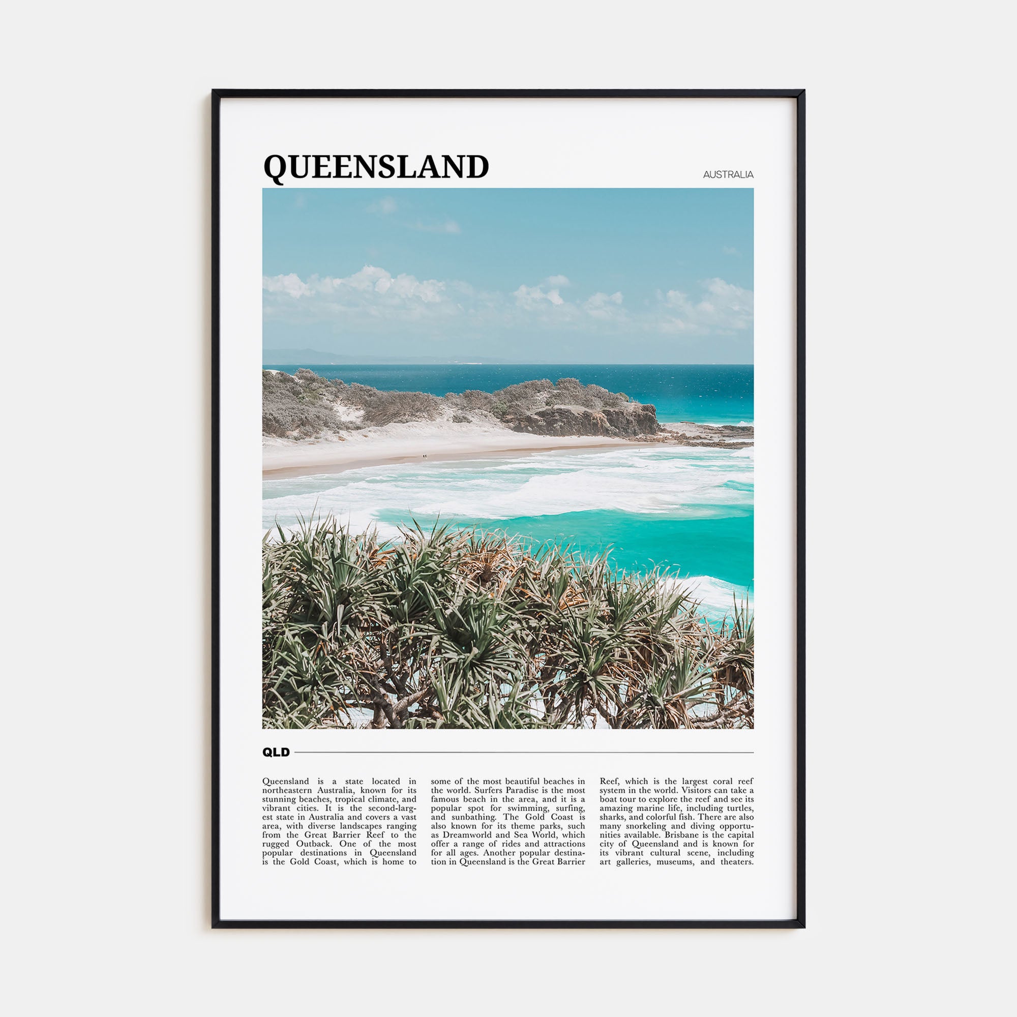 Queensland Travel Color Poster