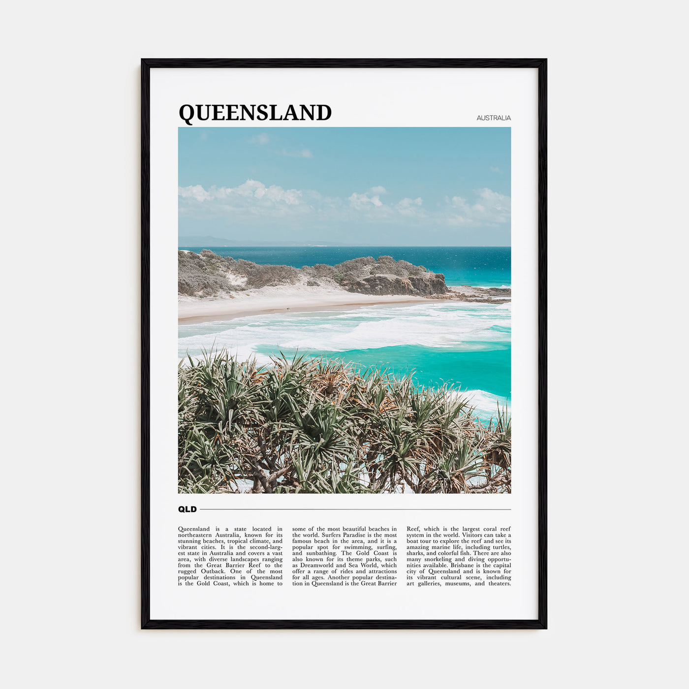 Queensland Travel Color Poster
