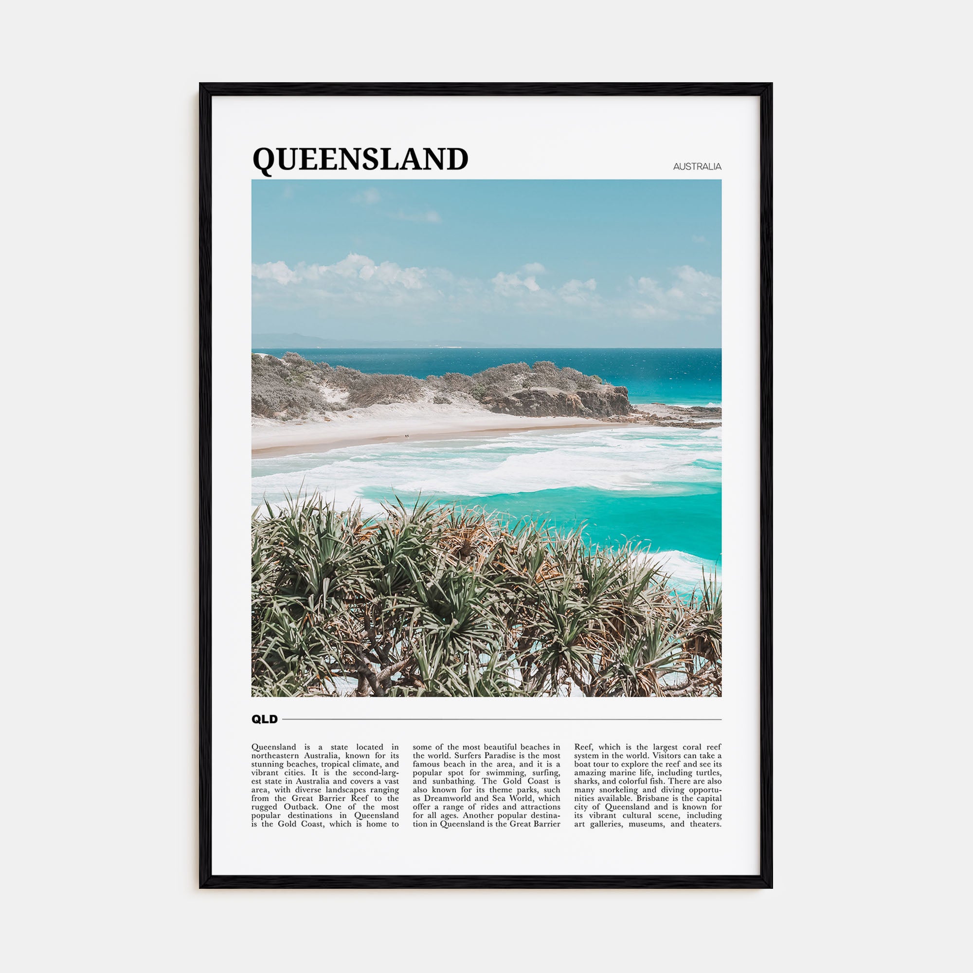 Queensland Travel Color Poster