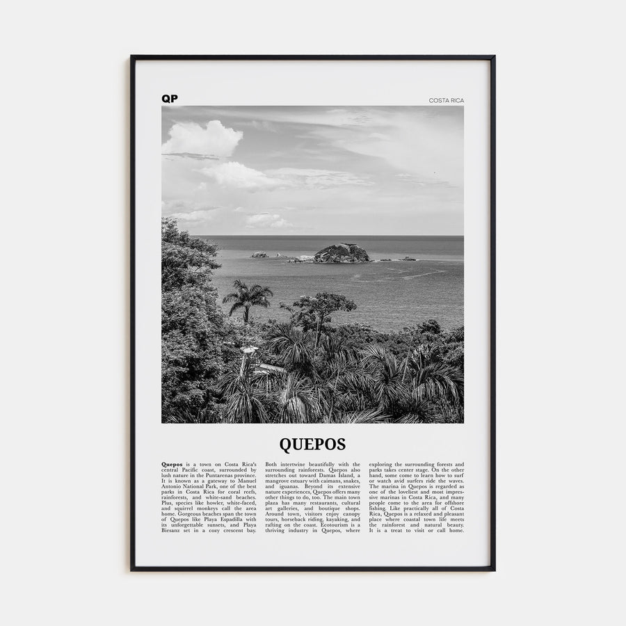 Quepos Travel B&W Poster