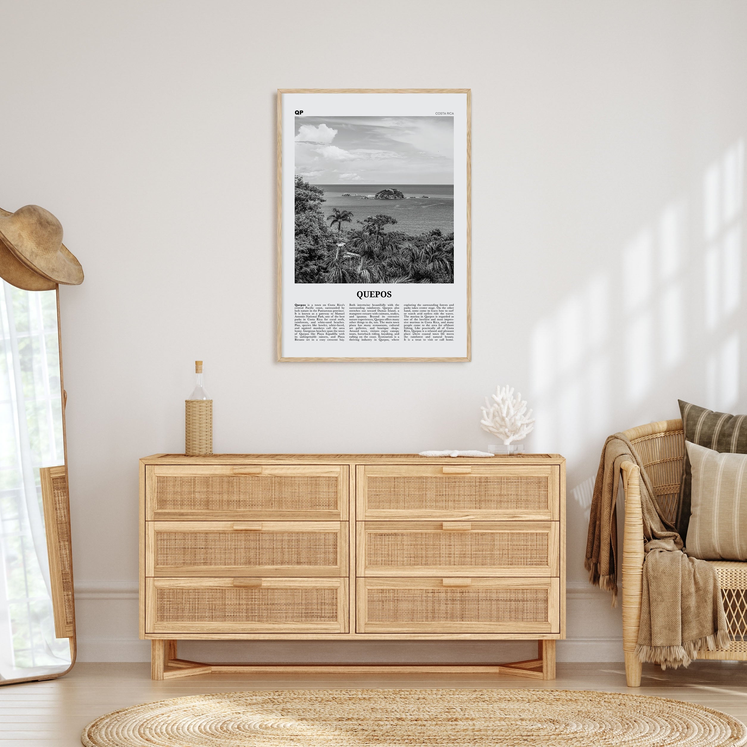 Quepos Travel B&W Poster