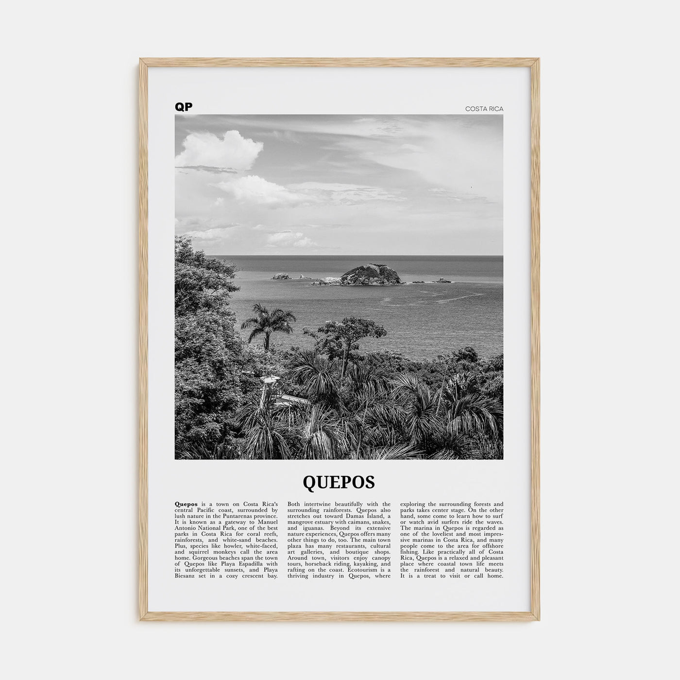 Quepos Travel B&W Poster