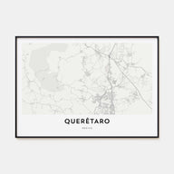 Querétaro Map Landscape Poster