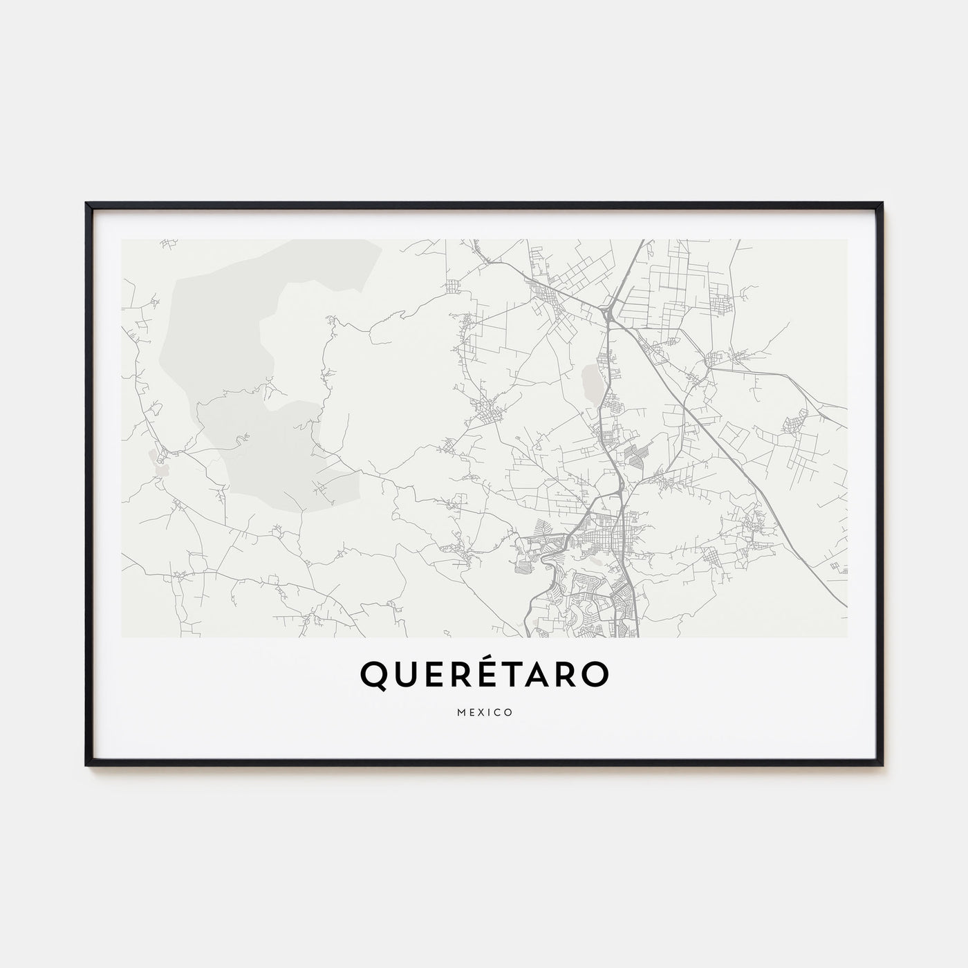 Querétaro Map Landscape Poster