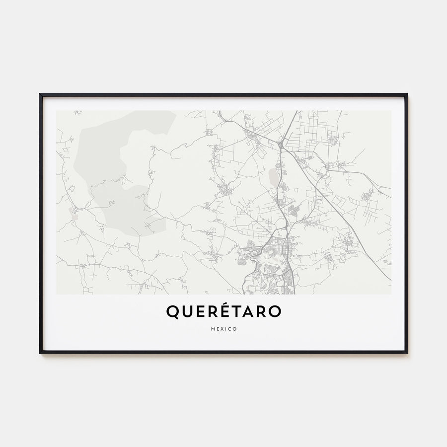Querétaro Map Landscape Poster