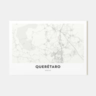 Querétaro Map Landscape Poster
