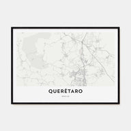 Querétaro Map Landscape Poster