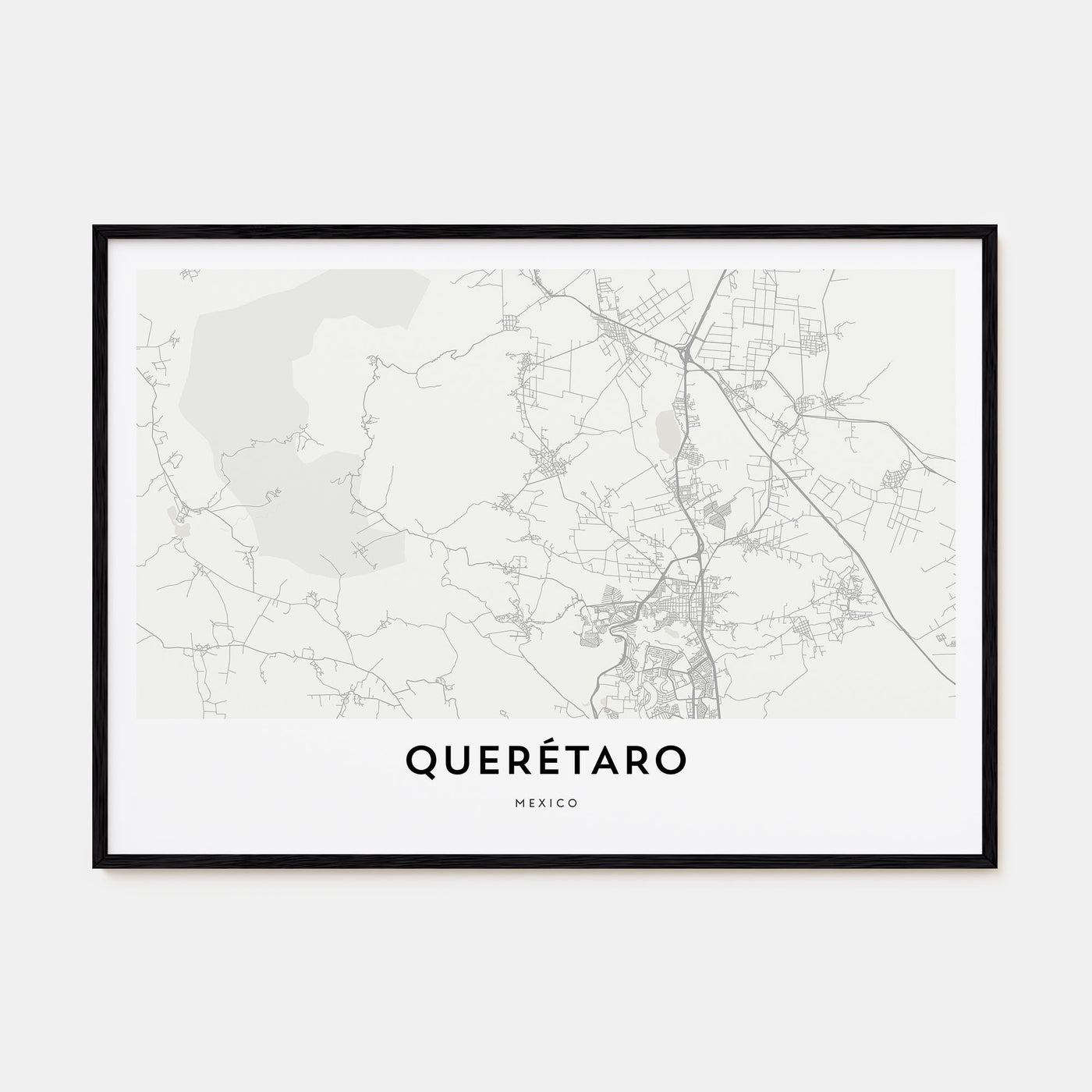 Querétaro Map Landscape Poster