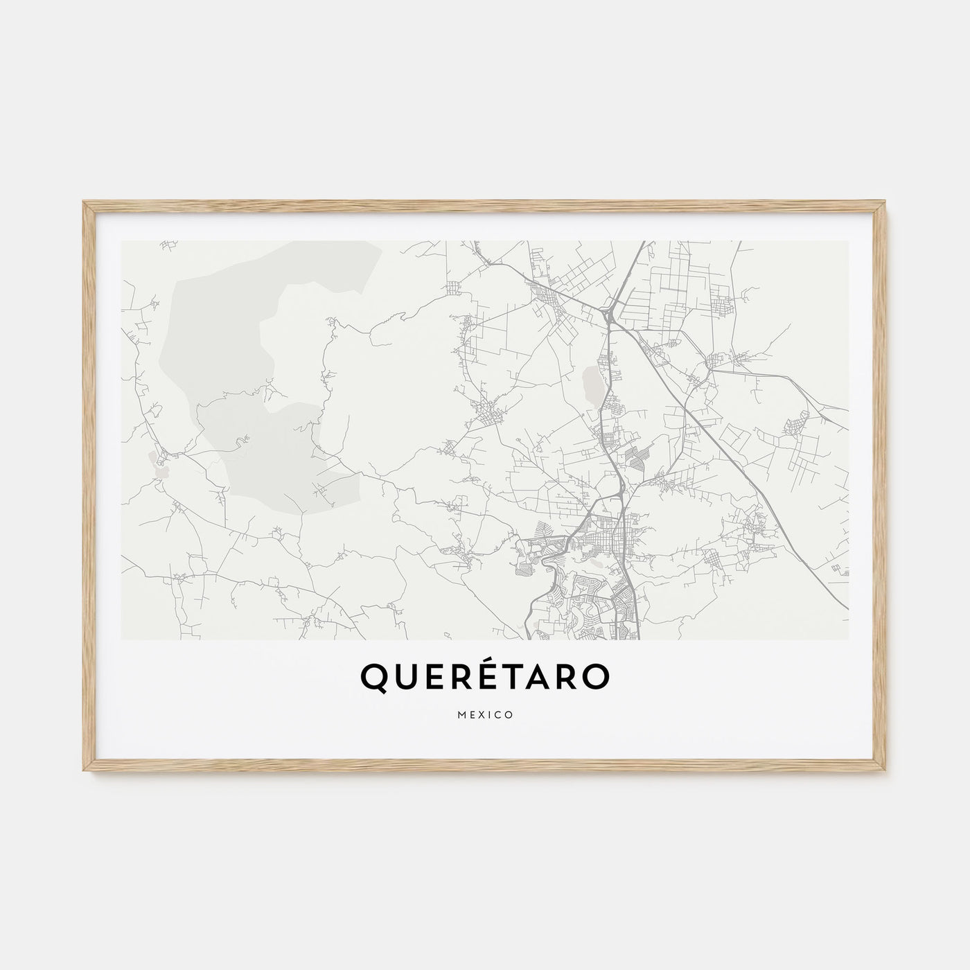 Querétaro Map Landscape Poster