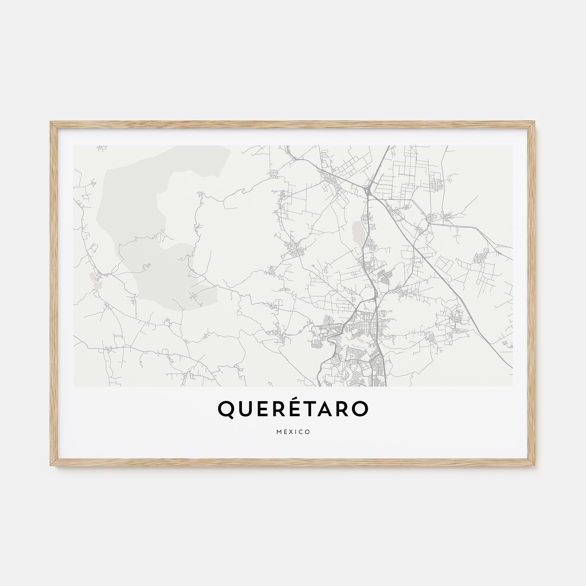 Querétaro Map Landscape Poster