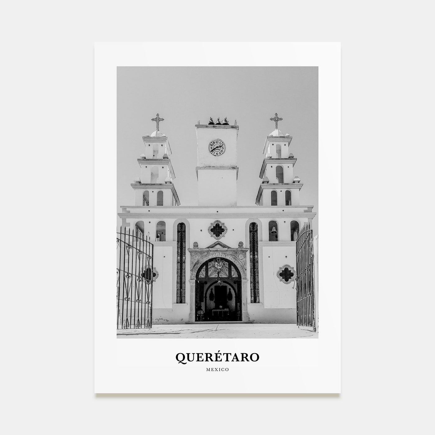 Querétaro Portrait B&W Poster