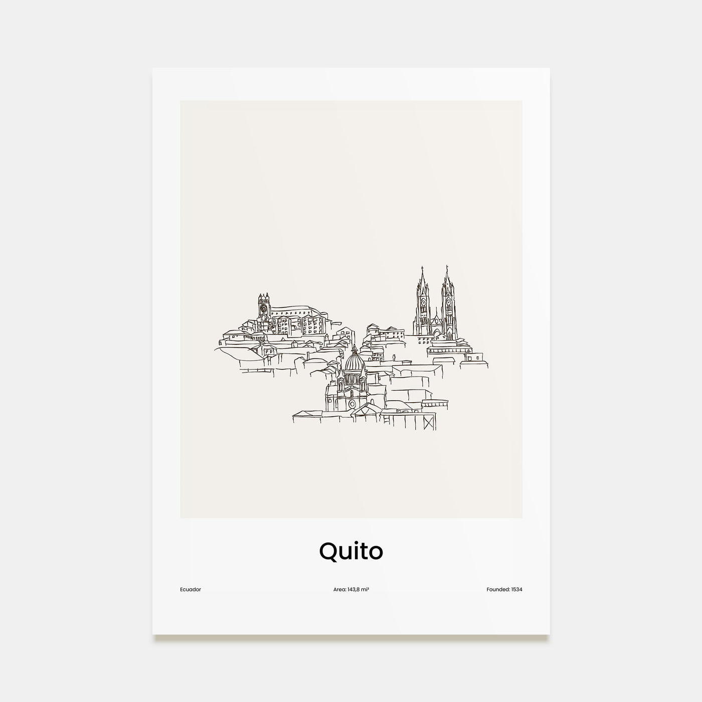 Quito Drawn Poster