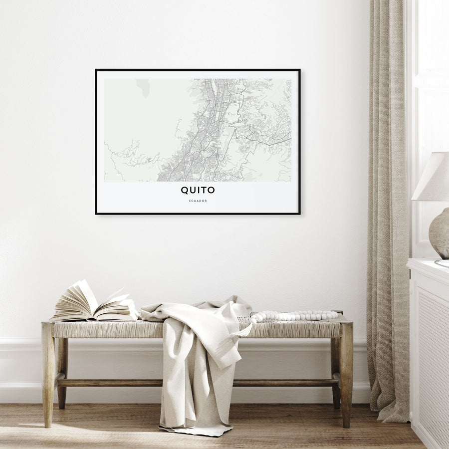 Quito Map Landscape Poster