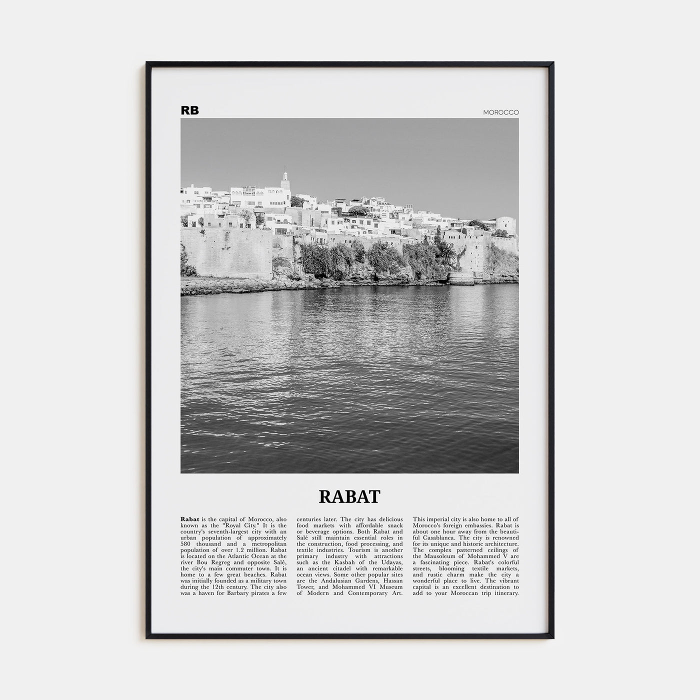 Rabat Travel B&W Poster