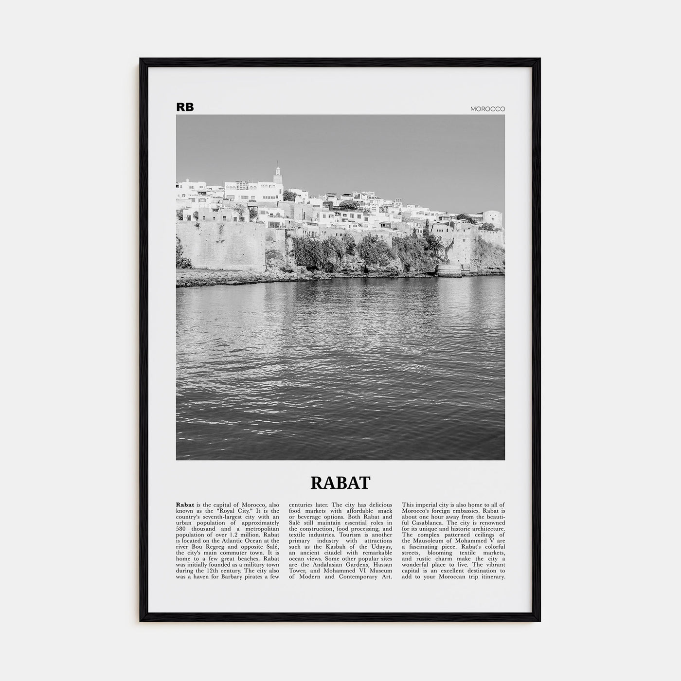 Rabat Travel B&W Poster