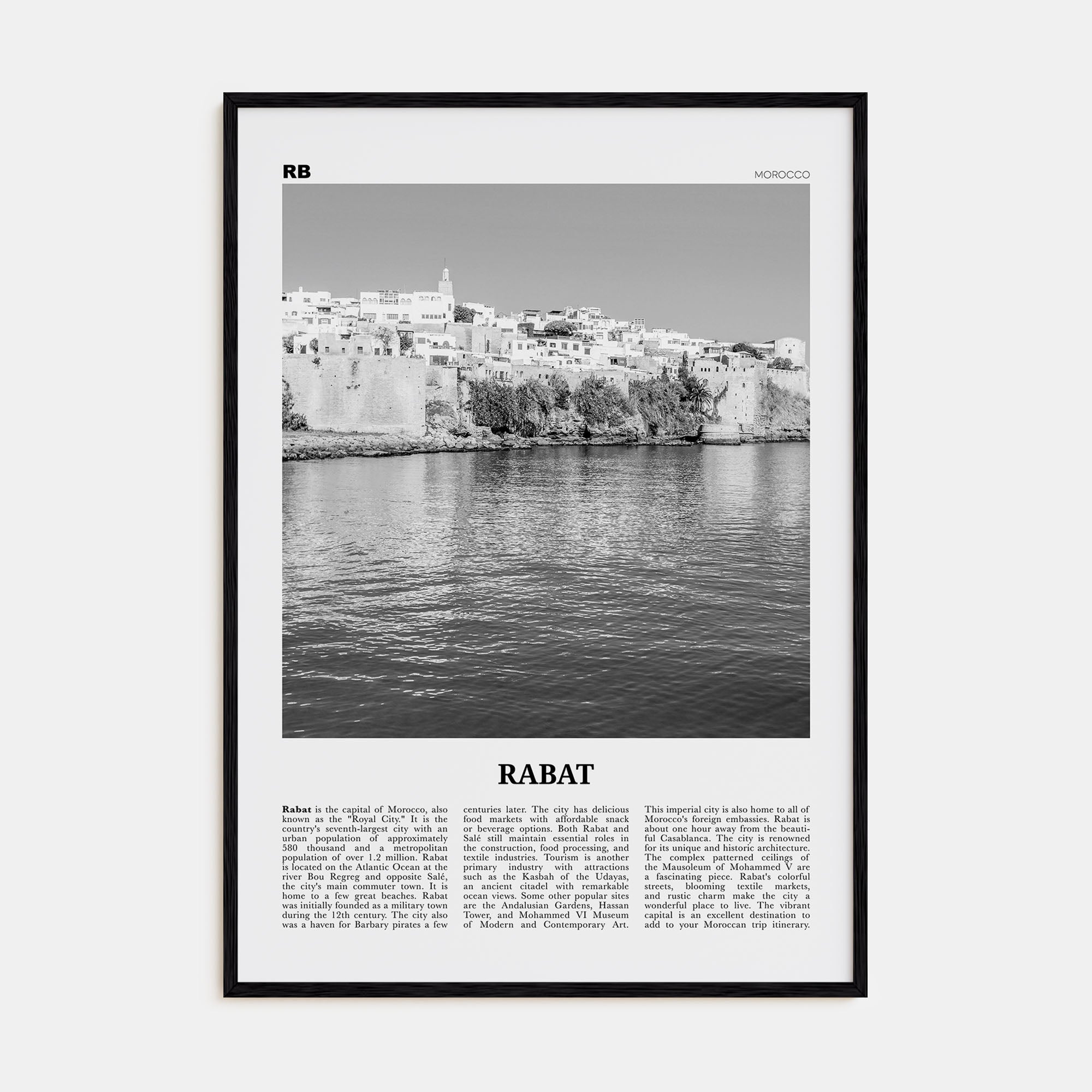 Rabat Travel B&W Poster