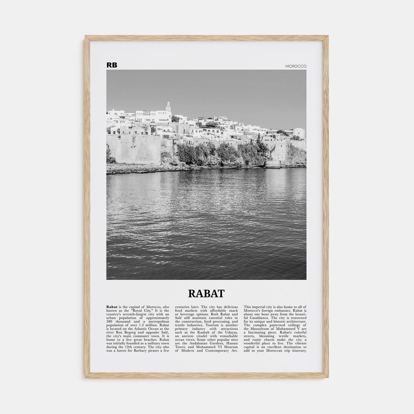 Rabat Travel B&W Poster