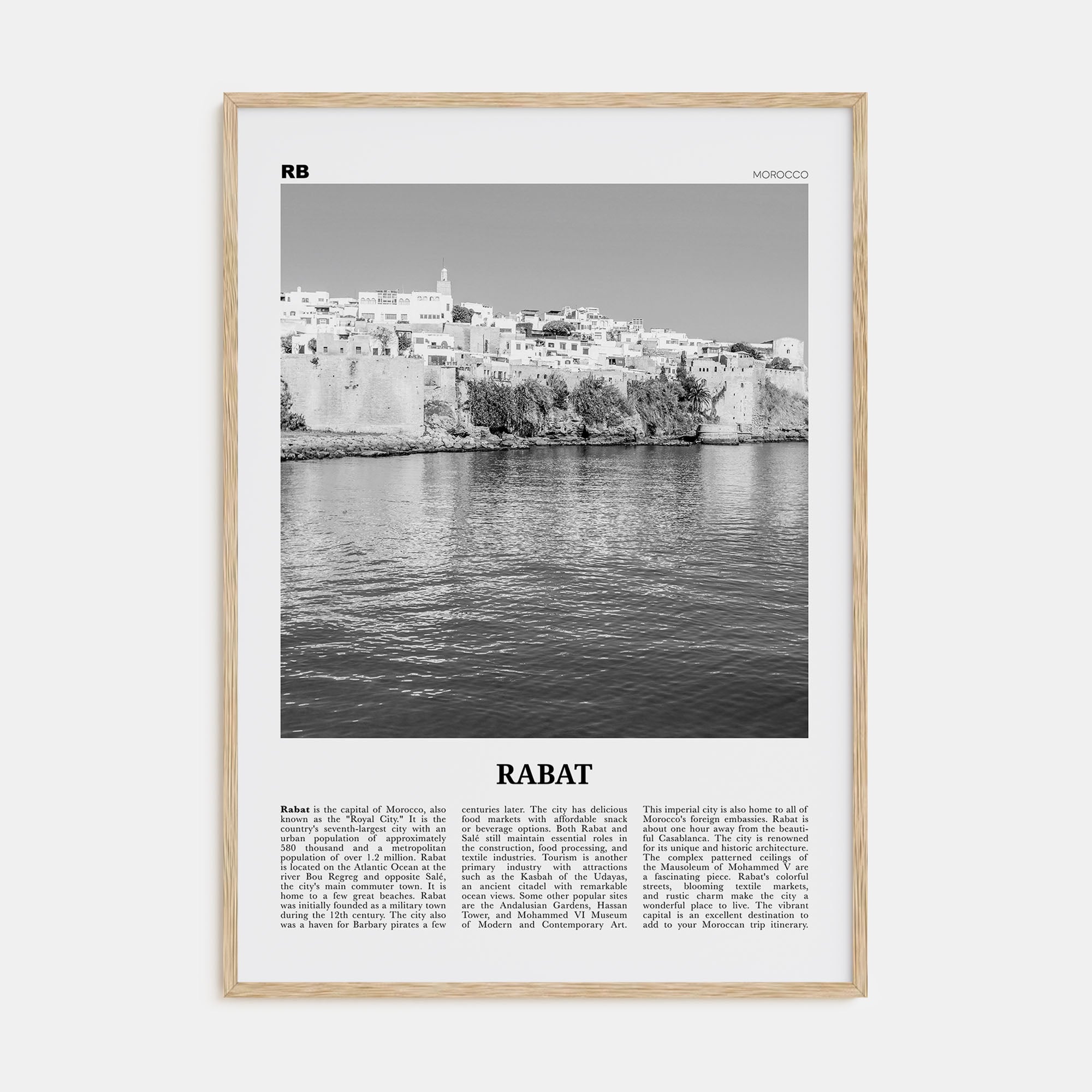 Rabat Travel B&W Poster