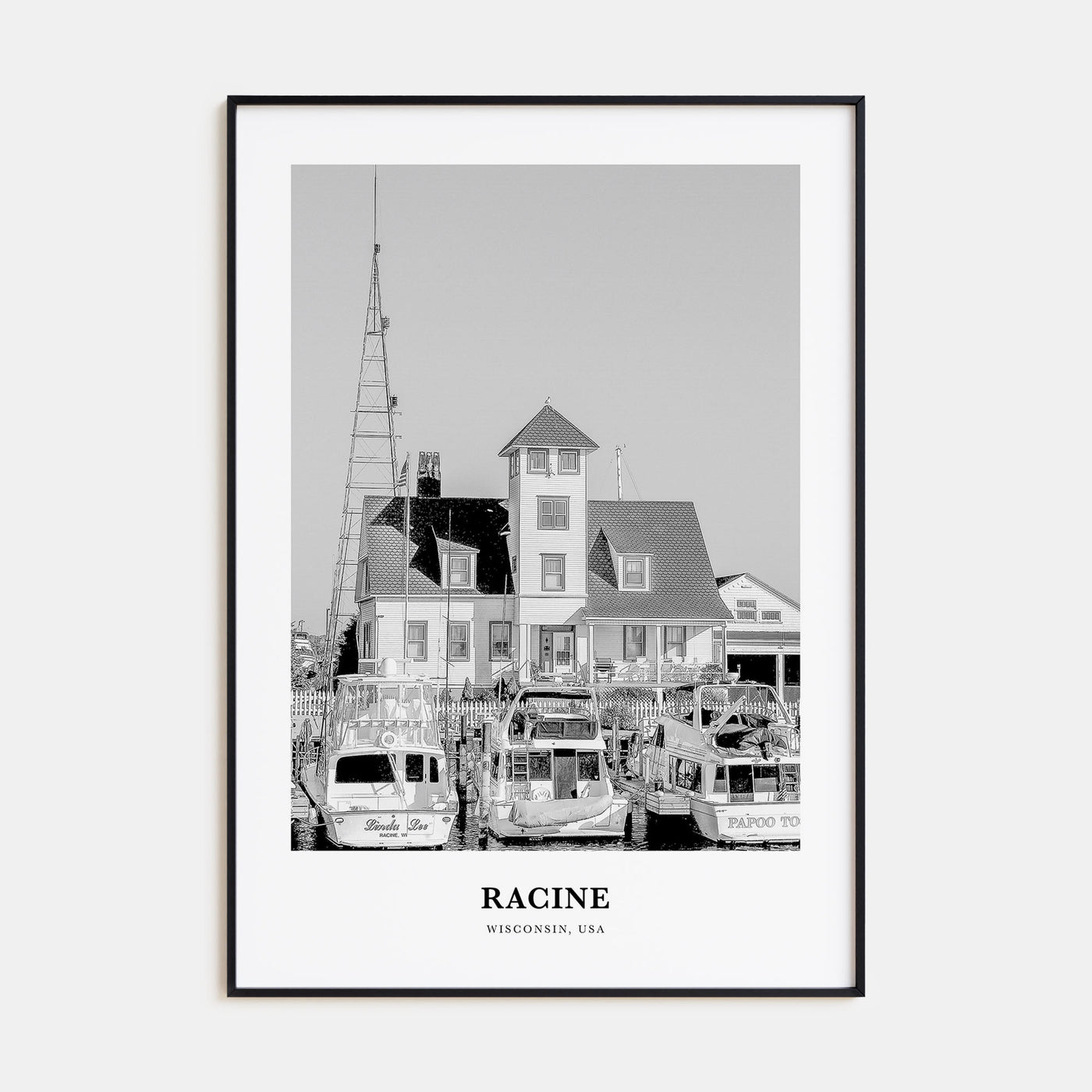 Racine Portrait B&W Poster
