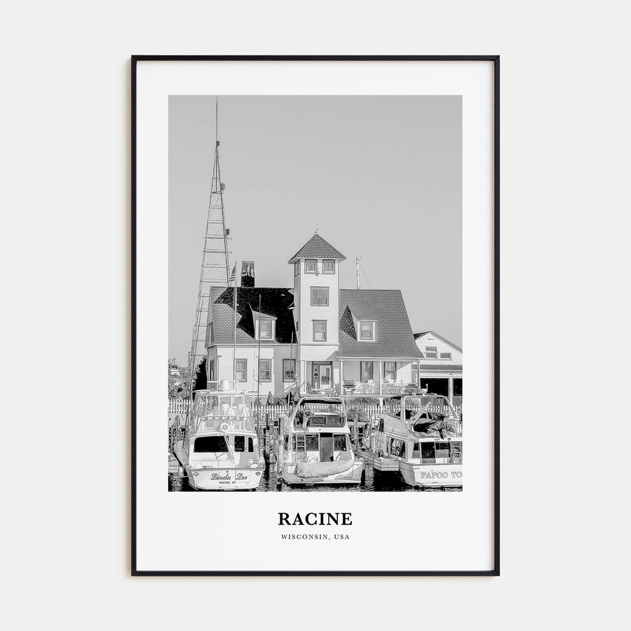 Racine Portrait B&W Poster