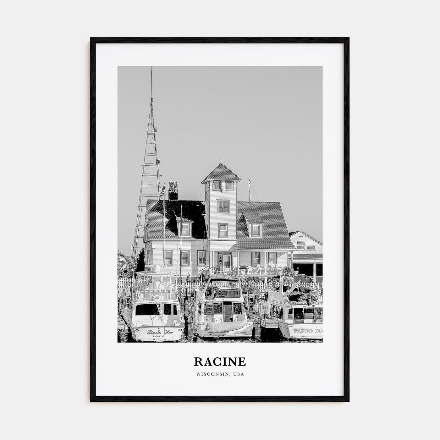 Racine Portrait B&W Poster