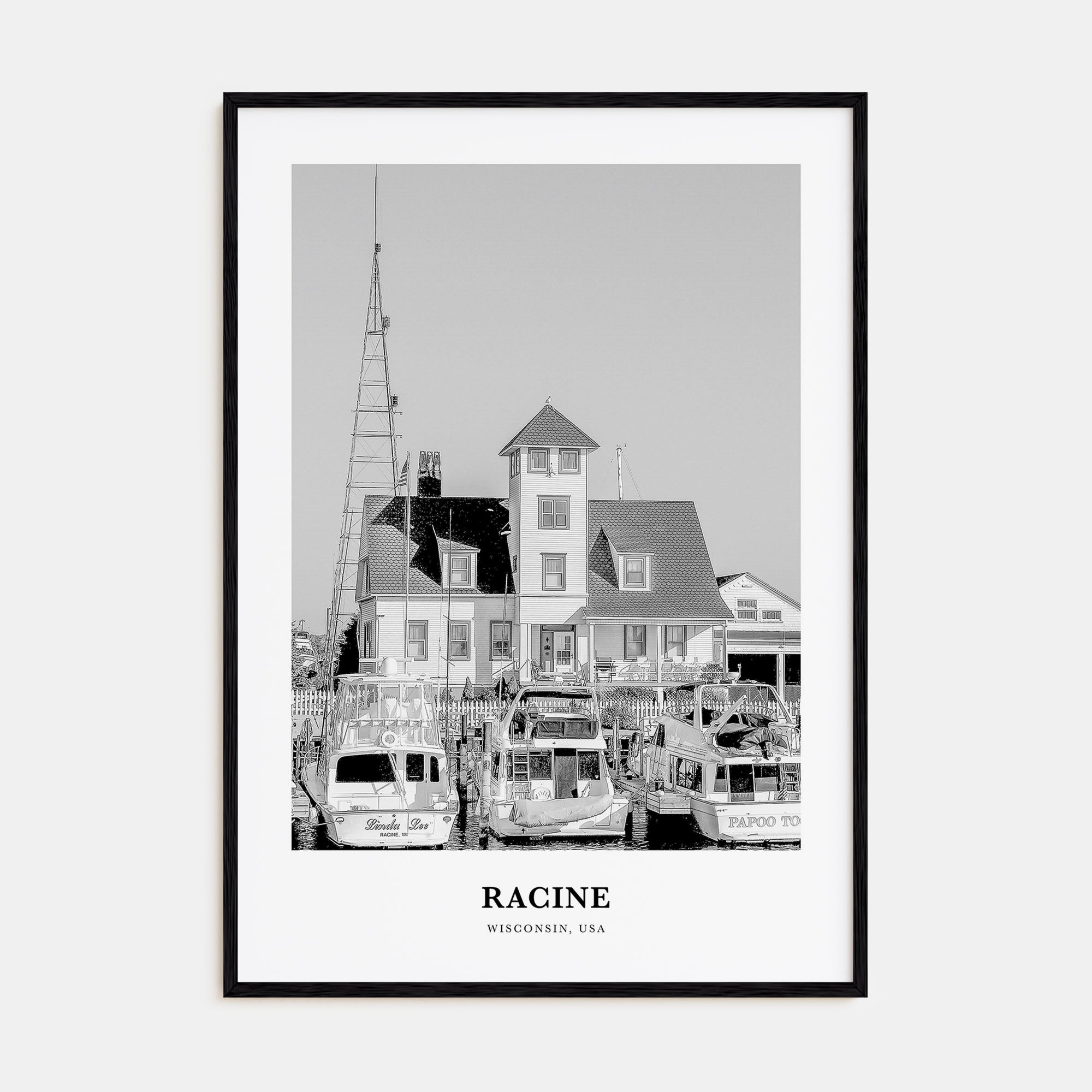 Racine Portrait B&W Poster