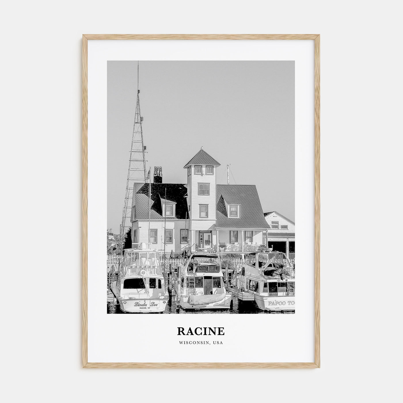 Racine Portrait B&W Poster