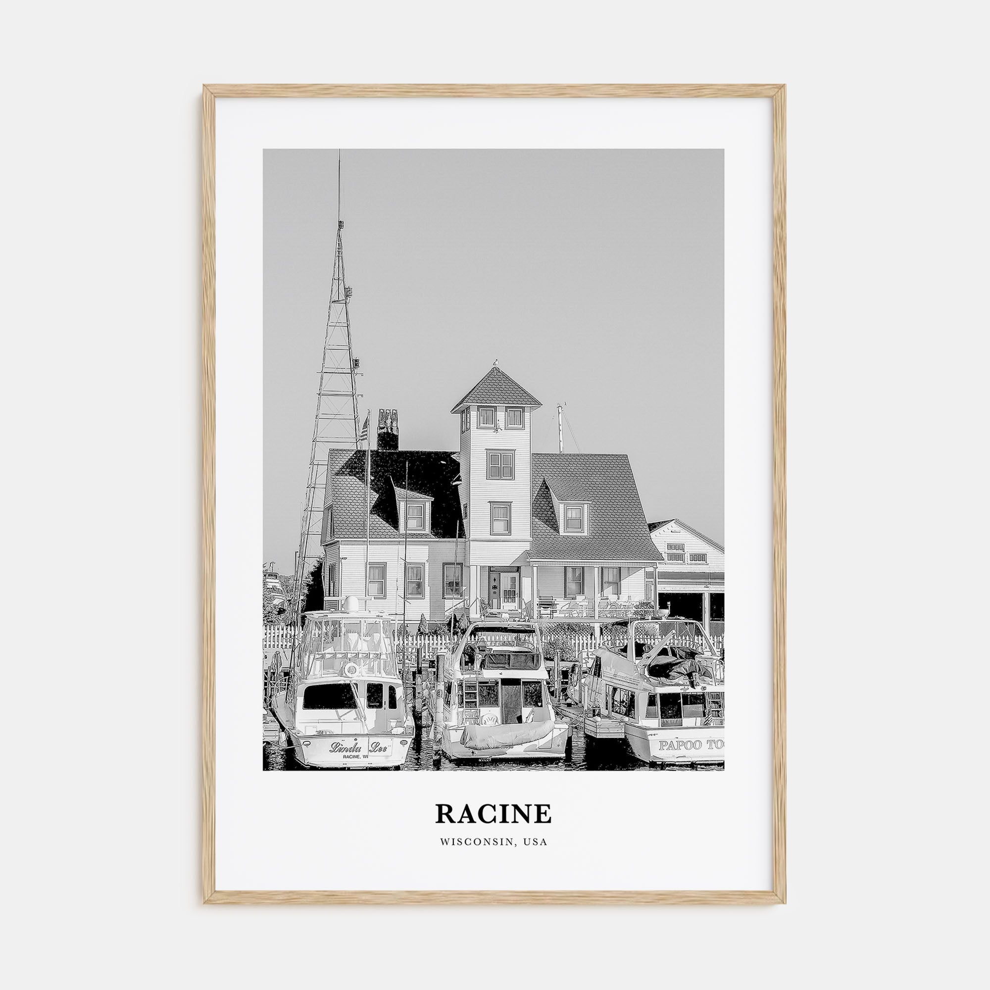 Racine Portrait B&W Poster