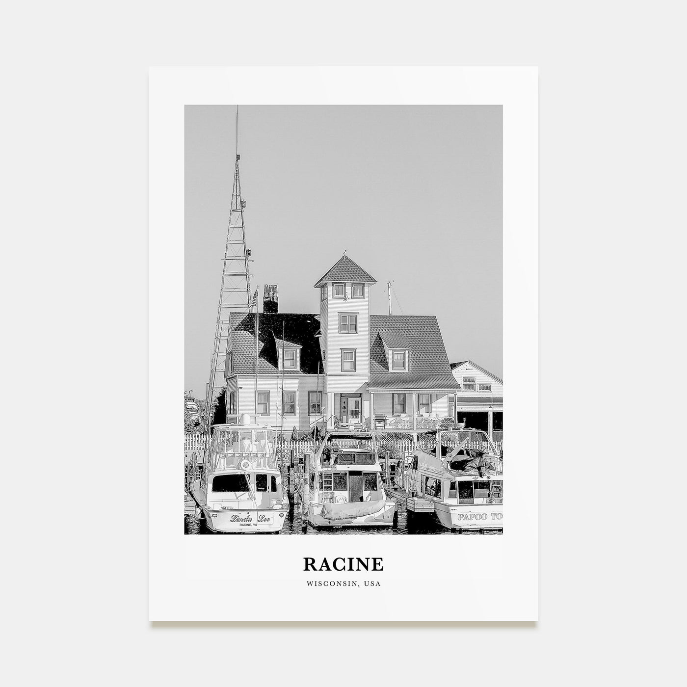 Racine Portrait B&W Poster