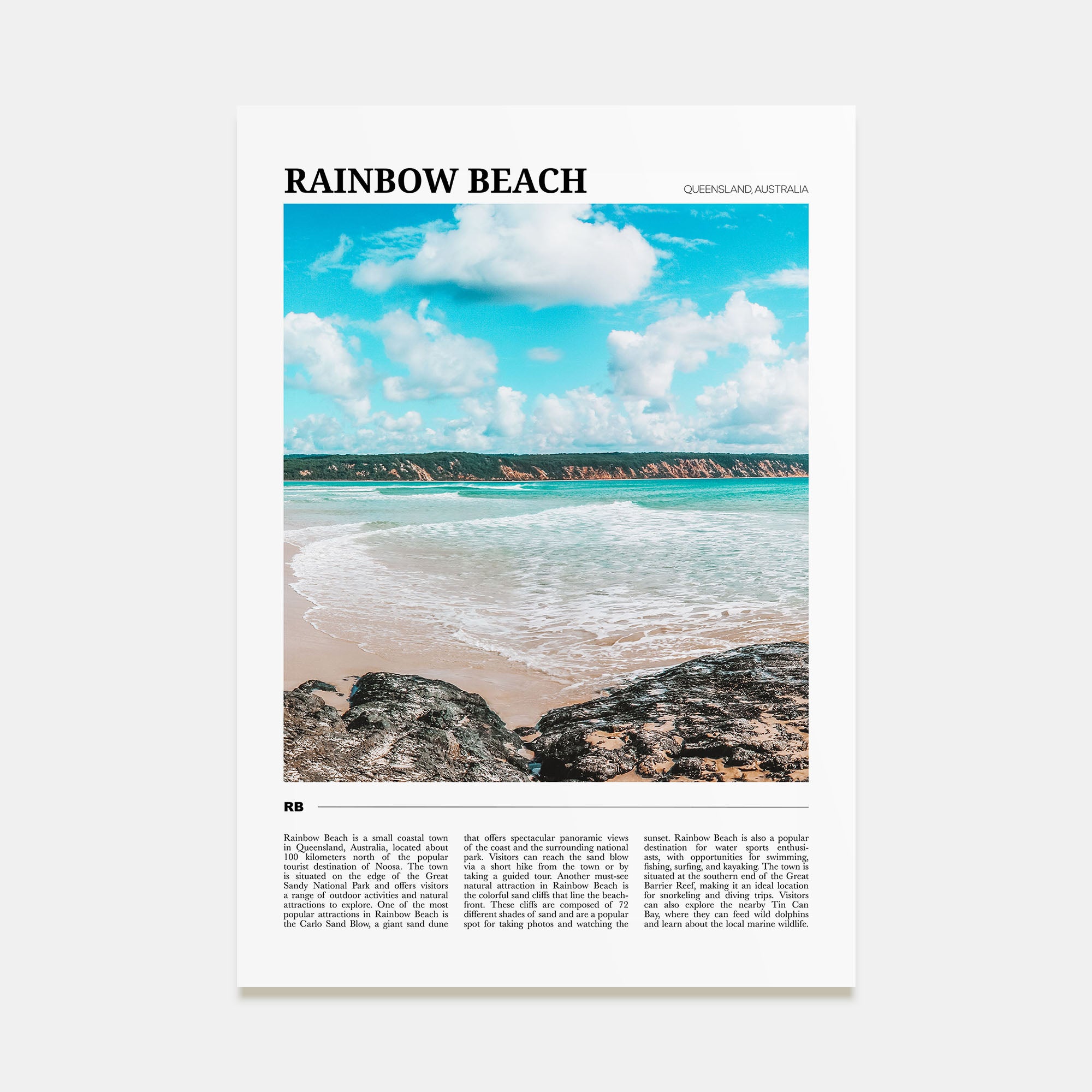 Rainbow Beach Travel Color Poster