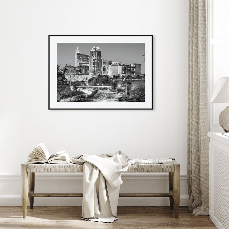 Raleigh Landscape B&W Poster