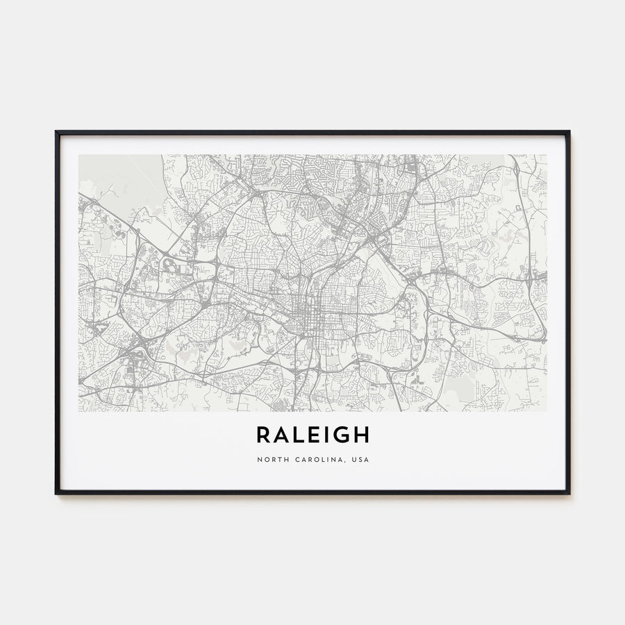 Raleigh Map Landscape Poster