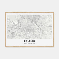 Raleigh Map Landscape Poster