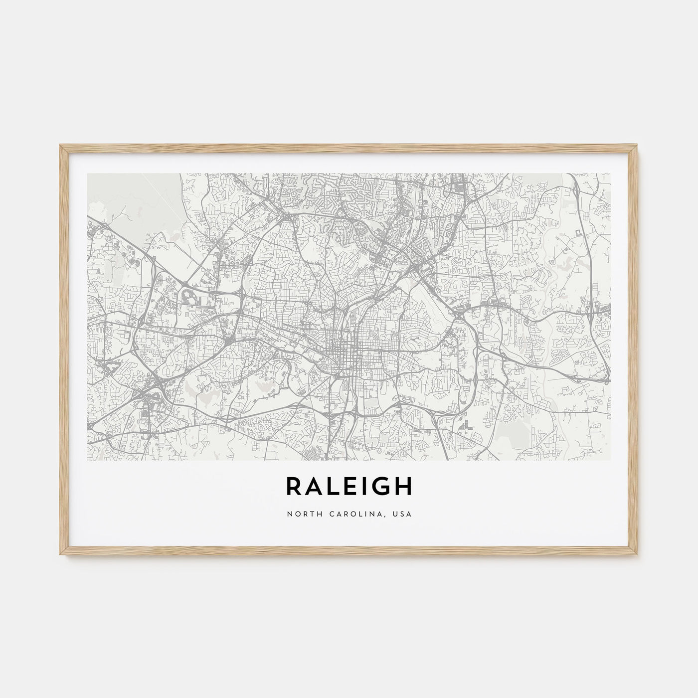 Raleigh Map Landscape Poster