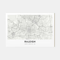 Raleigh Map Landscape Poster