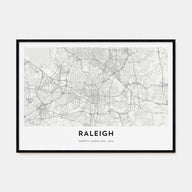 Raleigh Map Landscape Poster