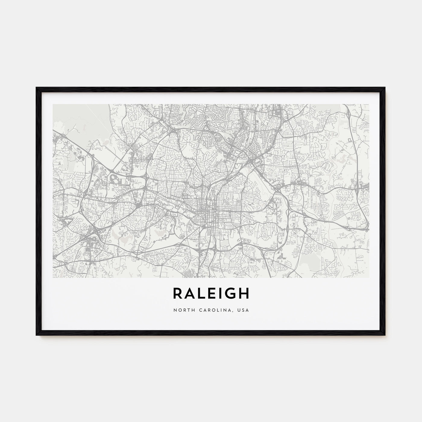 Raleigh Map Landscape Poster