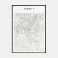 Raleigh Map Portrait Poster